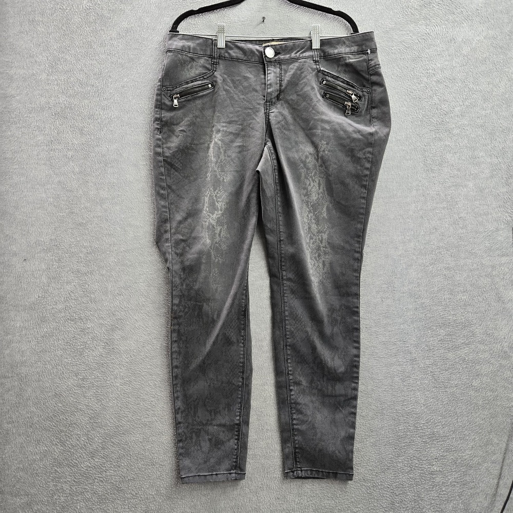 Democracy Women Jeans 14 Gray Snakeskin Print Jeggings Twill Freedom